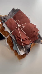 50 Pcs Mix Linen scraps bundle colored linen offcuts, fabric remnants scraps