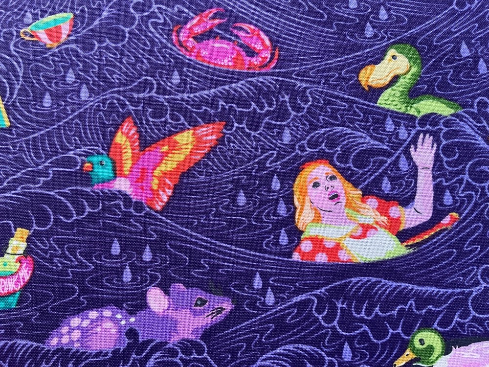Tula Pink Curiouser PWTP 162 Sea of Tears purple Alice Wonderland BTY