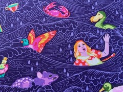 Tula Pink Curiouser PWTP 162 Sea of Tears purple Alice Wonderland BTY