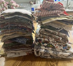 Huge 14lbs Vtg Now Mix Fabric Lot Bundle Quilting Squares Destash Scraps Yards