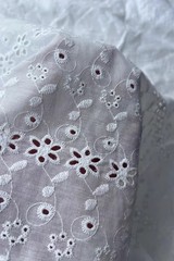 Cotton Embroidered Cutwork Eyelet Lace Fabric Floral Dress Wedding Kids Craft