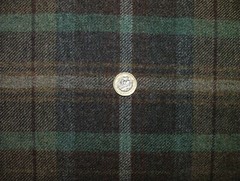 100% Shetland Wool Brown Teal Blue Tartan Upholstery Curtain Cushion Fabric