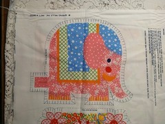 Circus Train Fabric Panel Nursery Pillow Spring Mills Elephant Lion Pink Orange