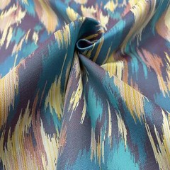 Blue Mid Century Ikat Jacquard Outdoor Fabric 56″