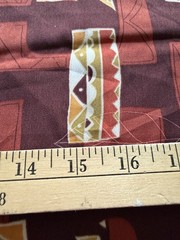 2 Pieces 36x 44 Each Fabric Brown/Red Colors Geometric Pattern Soft Fabric