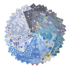 5 Inch Charm Packs Quilting Cotton Fabric Squares Precut Blue Grey Bundle