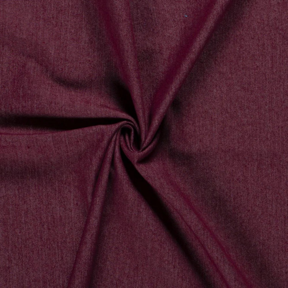 Luxury DENIM Jeans Twill Fabric Material – BURGUNDY