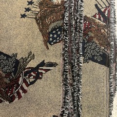 American Flag Eagle Tapestry Patriotic Upholstery Heavy Fabric 57xBTY