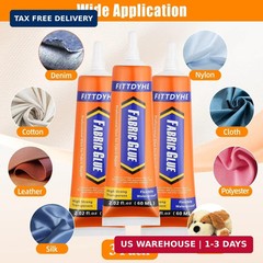 3Pcs Fabric Glue Permanent, 60 ML Washable Clear Clothing Glue, Super Fabric Glu