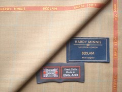 DORMEUIL “EXEL” MERINO WOOL WORSTED SUITING FABRIC IN “SHARKSKIN” = *See Below*