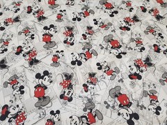 Vintage Mickey Mouse Cotton Quilt Red White DISNEY Mickey Minnie Mouse Dot 45×55