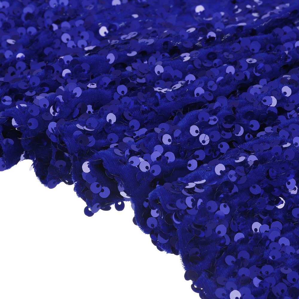 Sequin Fabric Bright Blue, 2 Yards Length 3.9 Feet Wide Velvet Fabric for Craft