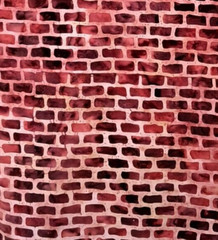 New 12″ Wide x 45″ Long Jo-Ann Fabrics Red Beige Brick Pattern Cotton Sew Quilt