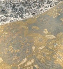 Swavelle Happy Note Blue Stone Floral Chenille Upholstery Fabric By The Yard