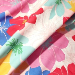 Large Floral Print Polyester Broadcloth Fabric 58″ Wide By The Yard Retro