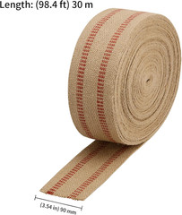 KEILEOHO 3.5 Inches X 33 Yards Upholstery/Craft Jute Webbing, Natural Chair Webb