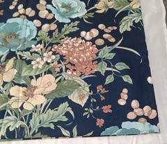 1979 floral fabric with dark blue background by House ‘n Home Fabric 2 yards