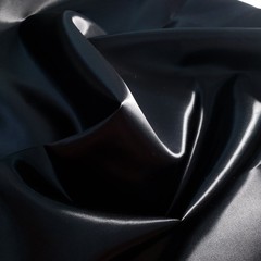 Heavy BLACK Bridal Duchess Satin Fabric 58″ By The Yard Glossy Poly Satin