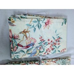 Vtg 90s Jean B 5th Avenue Floral Bird Fabric Lot SCRAP Remnant inches to yards