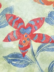 Nordic Style Floral Fabric 56×99 Green Multi-Color Print Home Decor Upholstery