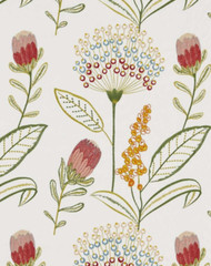 CLARKE & CLARKE/BREEGAN JANE CURTAIN FABRIC Protini 2.4 METRES SPICE EMBROIDERED