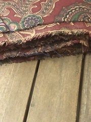 Vintage Paisley Floral Fabric Red Multicolor Cotton 98” By 3yards Extra Wide NEW
