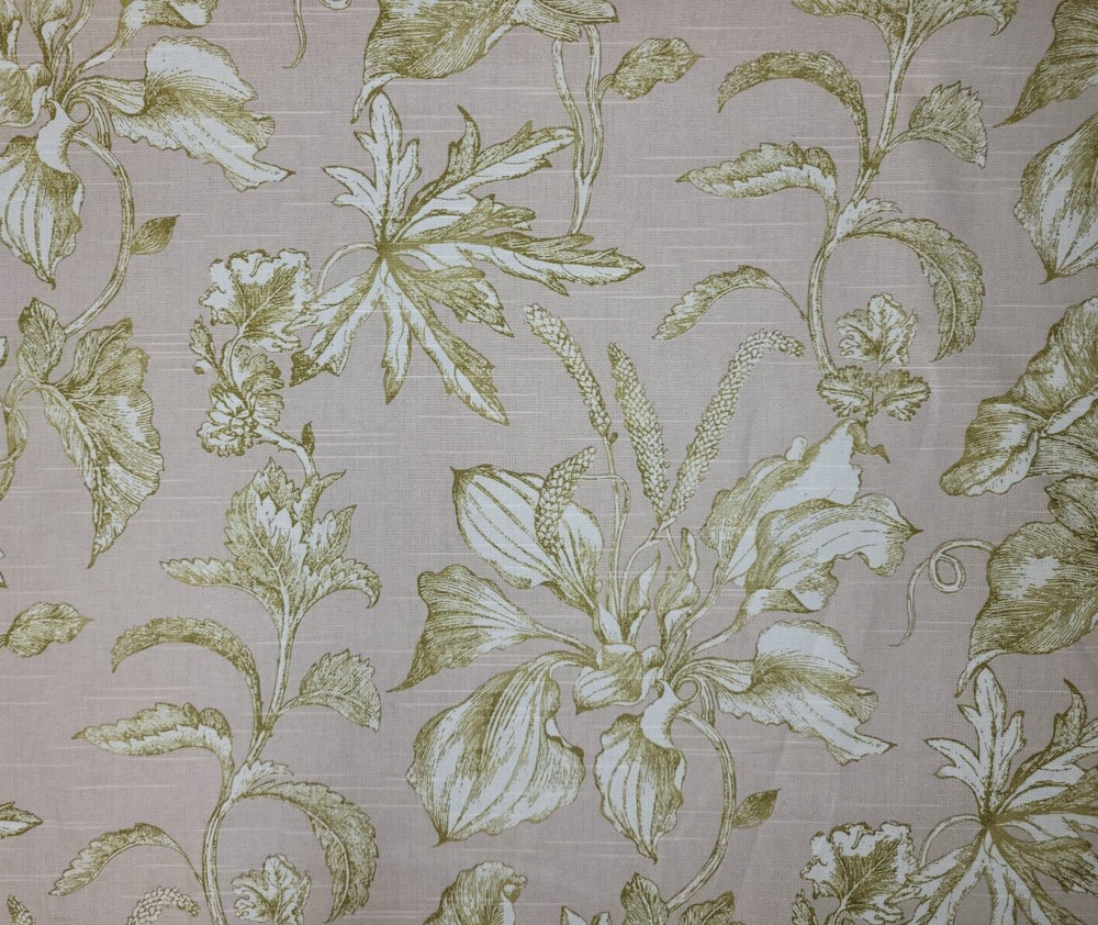 Oliver in Herbal BTY Richloom 100% Cotton Slub 54″ Wide Floral Leaf