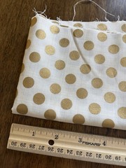 Two 1/4-yard pieces fabric Off-White Gold Polka Dot Triangle