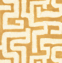 Zinc Textile Embroidered Labyrinth Velvet Fabric Labyrinth Ochre 3.15 yd Z801/03