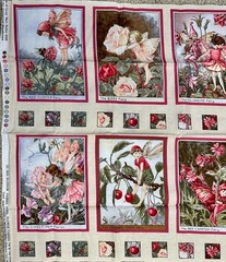 RARE Michael Miller Blossom Flower Fairies Soft Book Fabric Panel + FQ & Pattern