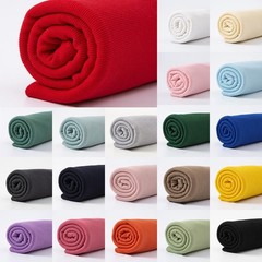 Cotton Knit Ribbing Fabric For Cuffs 43.34×7.88 Inch Black 01 Collar Waistband