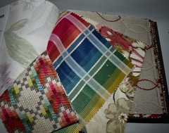 Huge FABRIC SAMPLE BOOK Red Spice Yellow RM COCO 67pc LOT Embroidery Print Woven