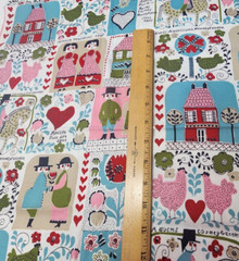 Sewing Fabric Amish Folk Theme Patchwork Early Americana Motifs Cotton 1 yd