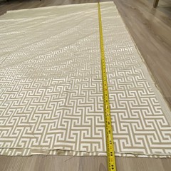 3.7 Yards Reversible Greek Key Upholstery Fabric Beige Tan Geometric 58 Wide