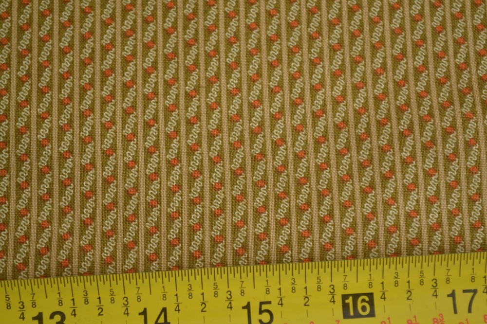 By 1/2 Yd, Rust, Green & Olive Tiny-Print Quilt Cotton, Andover/Jo Morton, B144