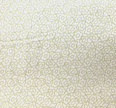 Cotton Fabric Quilting Bedding White Green Floral 2 yds