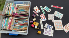 Fabric Scraps 4 oz. Bias Tape Buttons Junk Journals Sewing Vintage – Many Colors