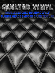 Double Stitched Quilted Vinyl Marine Grad Diamond 2″ x 3″ WITH 3/8″ Foam Backing