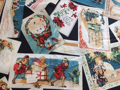 2.5 yd Blocks Labels Wilmington Christmas EMPORIUM GRAPHIC 45 cotton quilt black