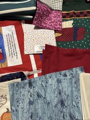 Large 13 Ib Lot Of Fabric Christmas Patterns Lace green Plaid Stripes Hearts