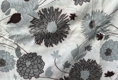Vintage Grey, Light Blue, and Brown Floral Flannel Fabric-45″ x 220″ (6.1 Yards)