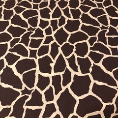 WILD ANIMAL Giraffe looking PRINT 100% COTTON FABRIC by the yard #09 beige brown