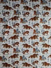 Horses in the Desert Cream Cotton Flannel Fabric 1 ½ yds