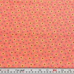 Vintage 2003 Classic Cottons Florals & Hearts on Pink Cotton by the HALF YARD