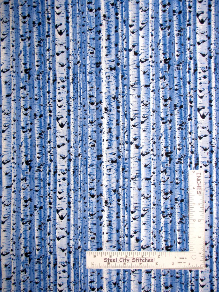 Christmas Birch Tree Bark Winters Pearl Cotton Fabric Kanvas Studio By The Yard