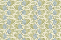 GP & J BAKER CURTAIN FABRIC DESIGN Calcot 5.2 METRES LINEN BLEND GREEN/BLUE