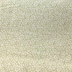 Cotton Fabric Quilting Bedding White Green Floral 2 yds