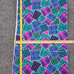 Marcus Brothers Textiles Vintage 90s Patchwork Plaid Houndstooth Cotton 2 yards