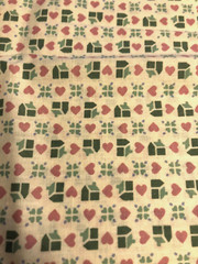VTG `90`s Tiny Houses & Hearts Cottagecore Country Print Remnant 19″ X 26″