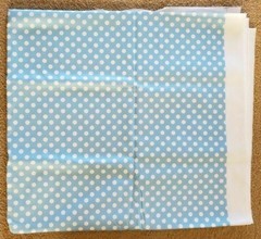 SPOONFLOWER POLKA DOT BLUE/WHITE FABRIC:NEW PIECE: 1 YARD + 7 INCHES